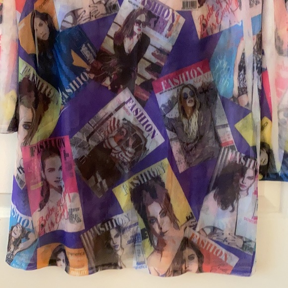 NWT Dress - 1 OF A KINDcolorful midi in a sheer fabric fashion magazines - Plus - Picture 3 of 10